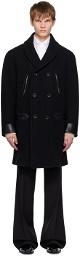 Maison Margiela Black Shawl Collar Coat