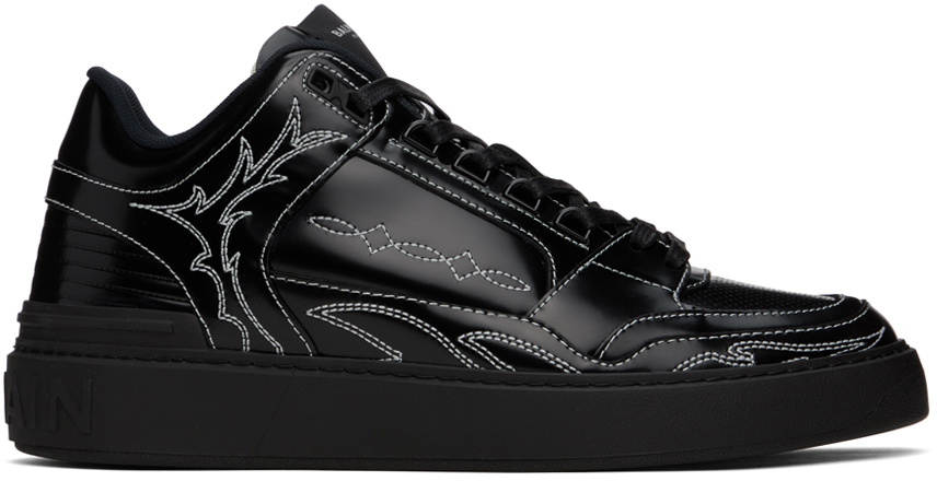 VIP★大人気 BALMAIN 'B COURT' MID TOP SNEAKERS B-Court mid-top leather sneakers black - Men | BALMAIN