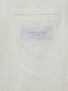 RICHARD JAMES - Unstructured Double-Breasted Linen Blazer - White