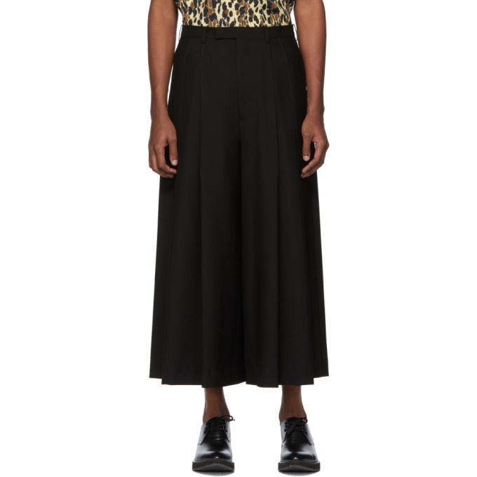 Photo: Lad Musician Black 2Tuck Cropped Wide Trousers