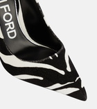 Tom Ford Padlock zebra-print velvet pumps