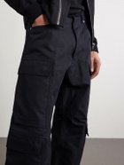 Rick Owens - Geth Straight-Leg Cotton-Blend Canvas Cargo Trousers - Black
