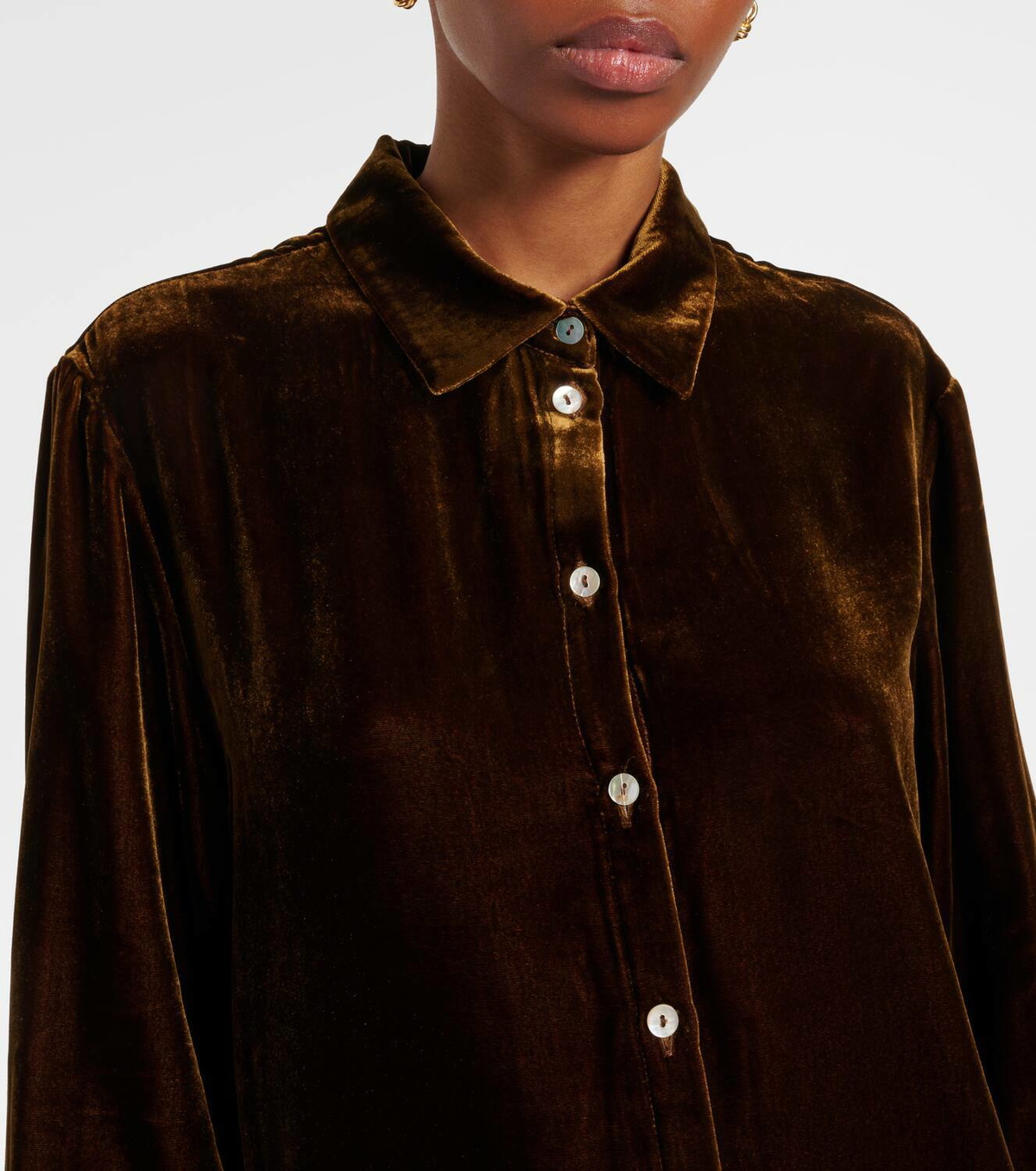 Asceno London velvet pajama shirt