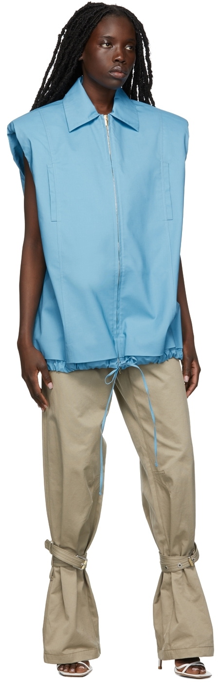 【Jacquemus】 Le Gilet Biellaカットアウトウールベスト Jacquemus Blue 'Le Gilet Biella' Vest Jacquemus