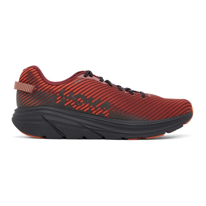 Photo: Hoka One One Red and Black Rincon 2 Sneakers