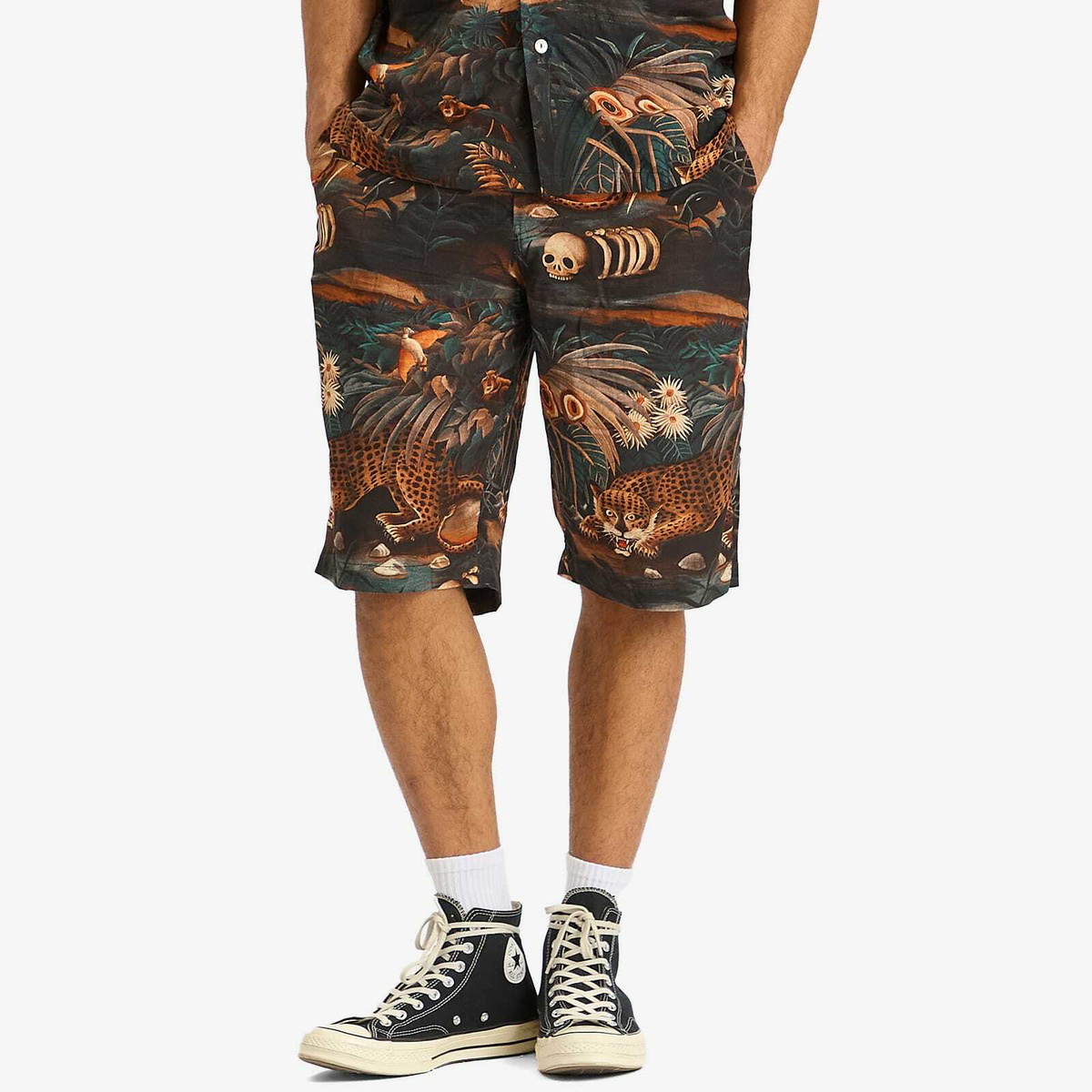 Endless Joy Men's Leopard Jungle Shorts in Multi