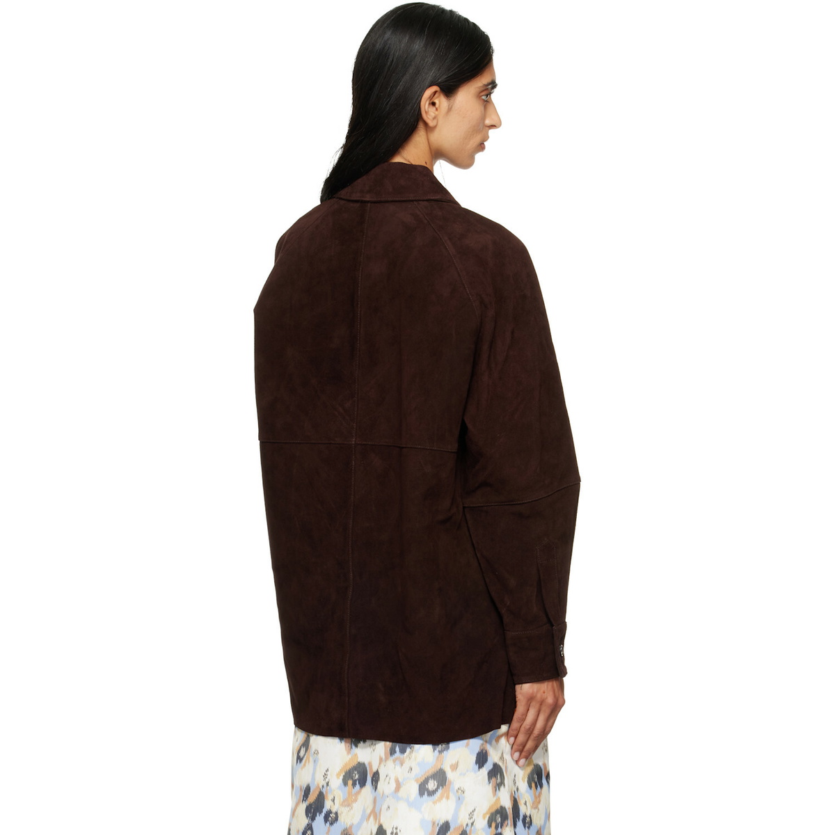 Staud Brown Josette Suede Shirt