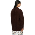 Staud Brown Josette Suede Shirt