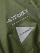 adidas Consortium - And Wander TERREX Xploric Panelled Recycled RAIN.RDY Shell Hooded Jacket - Green