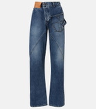 JW Anderson Embroidered high-rise straight jeans