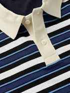 Marni - Striped Cotton-Jersey Polo Shirt - Blue