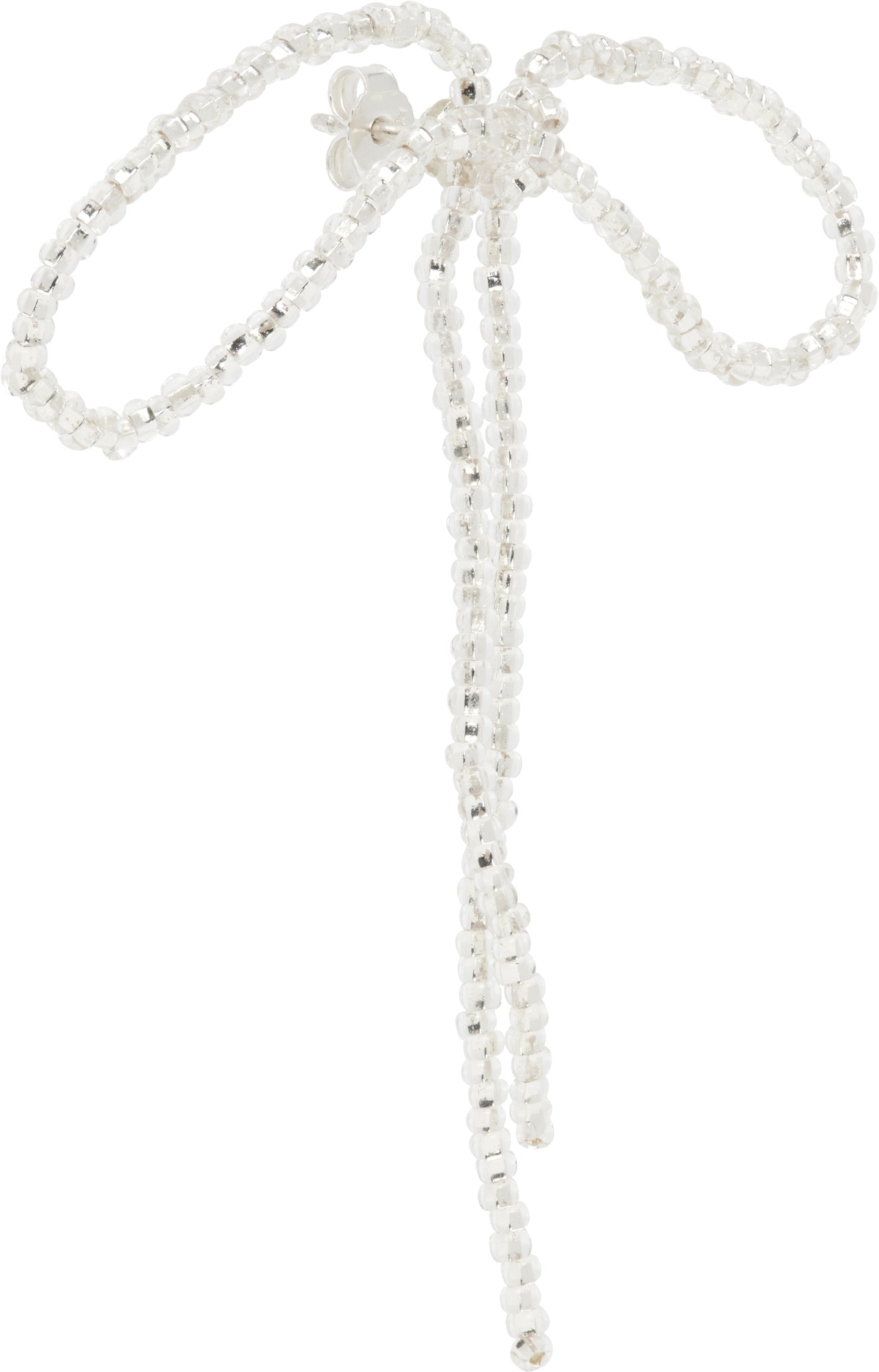 Pura Utz Transparent Sad Bow Ear Stick Single Earring