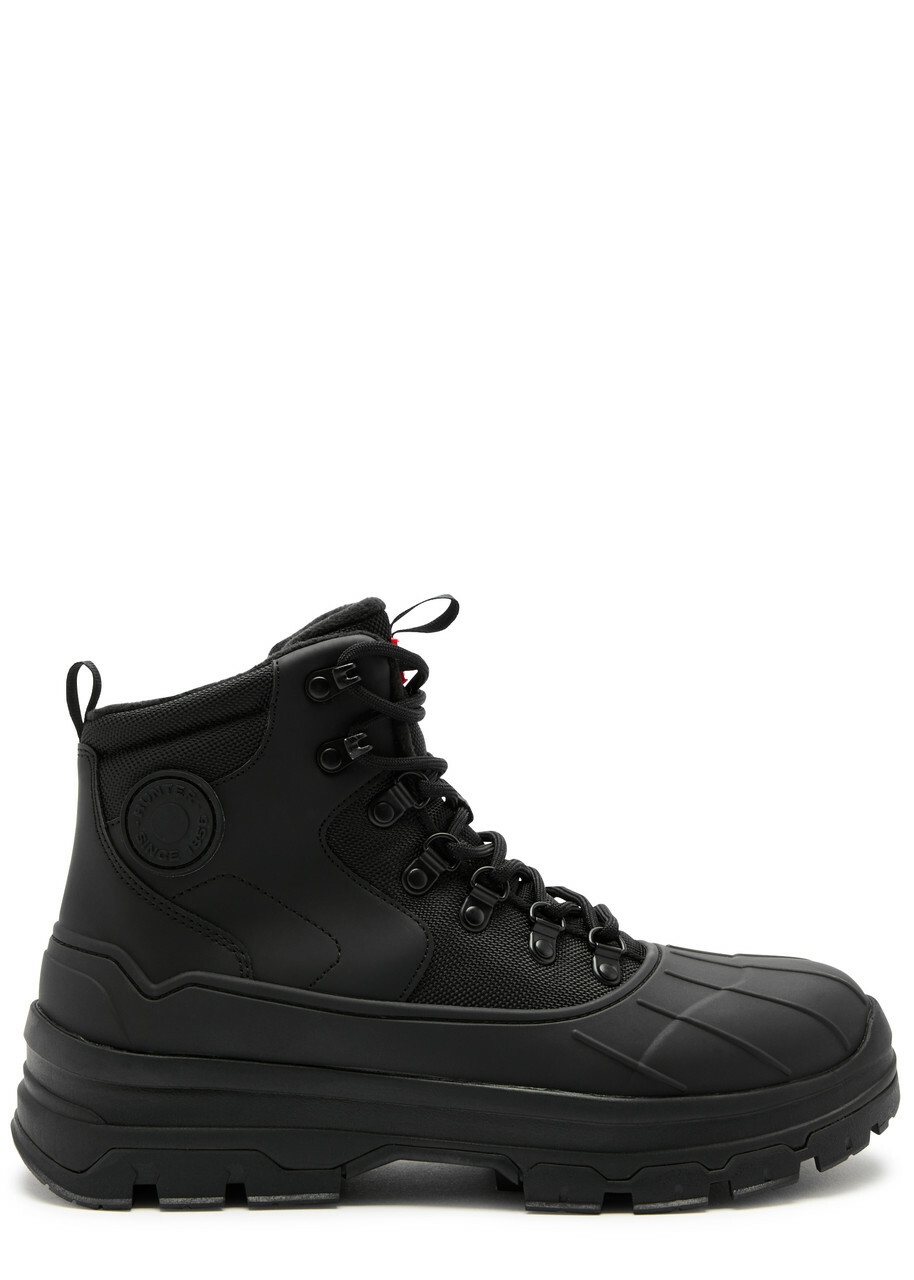 Hunter Explorer Duck Rubber Ankle Boots Black