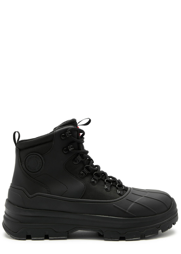 Photo: Hunter Explorer Duck Rubber Ankle Boots Black
