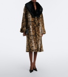 Nour Hammour Nina tiger-print shearling coat