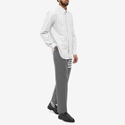 Thom Browne Men's Floral Applique Striped Button Down Oxford Shirt in Grey