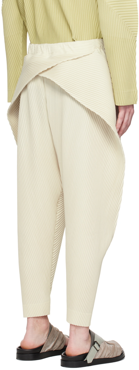 HOMME PLISSÉ ISSEY MIYAKE White Calla Lily Trousers Homme Plisse