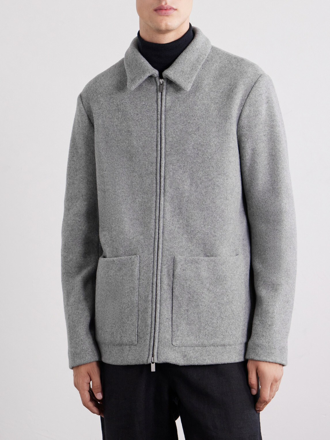 Barena - Cotton-Blend Felt Overshirt - Gray