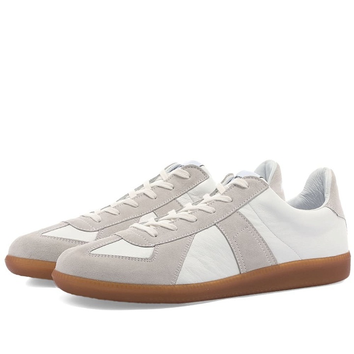 Photo: Novesta Men's German Army Trainer Leather Sneakers in White/Gum