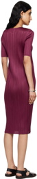 PLEATS PLEASE ISSEY MIYAKE Burgundy Monthly Colors May Midi Dress