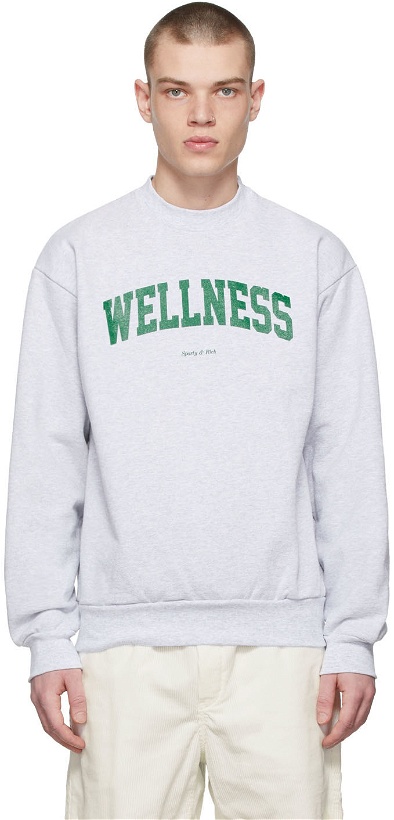 Photo: Sporty & Rich Grey Ivy 'Wellness' Sweatshirt