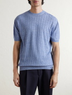 Boglioli - Ribbed Linen and Cotton-Blend T-Shirt - Blue