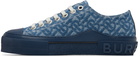 Burberry Blue Monogram Denim Sneakers