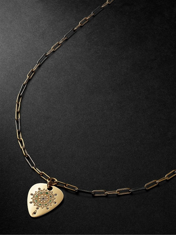 Photo: Jenny Dee Jewelry - Psychedelia Mandalic 18-Karat Gold Multi-Stone Pendant Necklace