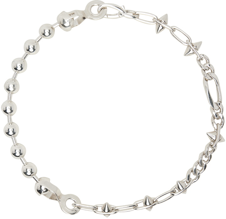 Photo: Martine Ali SSENSE Exclusive Silver Mixy Spike Chain Necklace