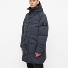 Stone Island Men's Crinkle Reps Long Down Coat in Navy