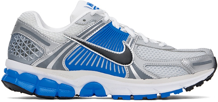 Photo: Nike Silver & Blue Zoom Vomero 5 Sneakers