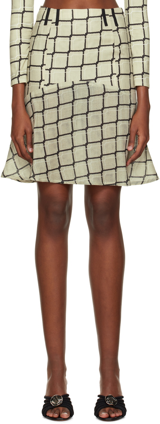 Helenamanzano Beige Gomez Miniskirt