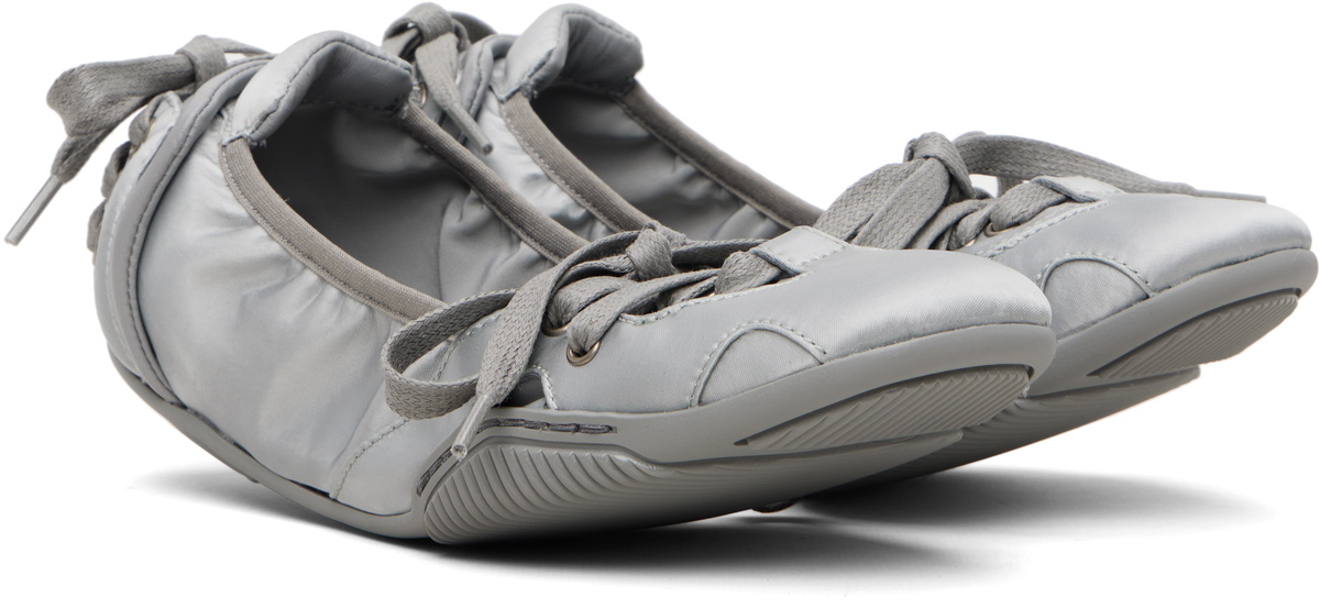 Acne Studios Gray Lace-Up Satin Sneakers