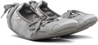 Acne Studios Gray Lace-Up Satin Sneakers