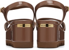 Stella McCartney Brown Elyse Patent Platform Sandals