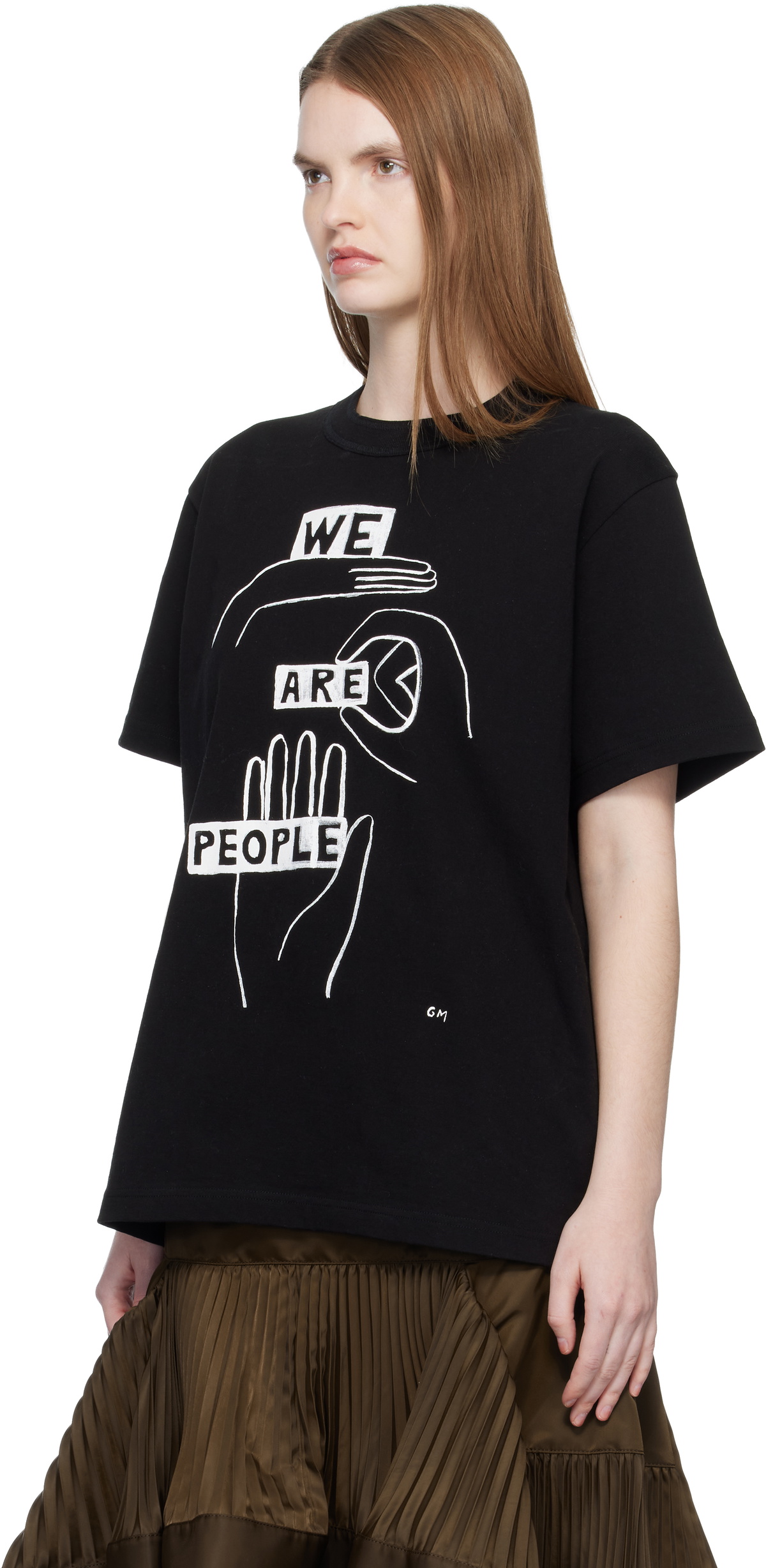 sacai Black 'geoff sacai' Print T-shirt Sacai