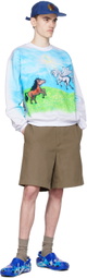 Sky High Farm Workwear White Printed Sweatshirt