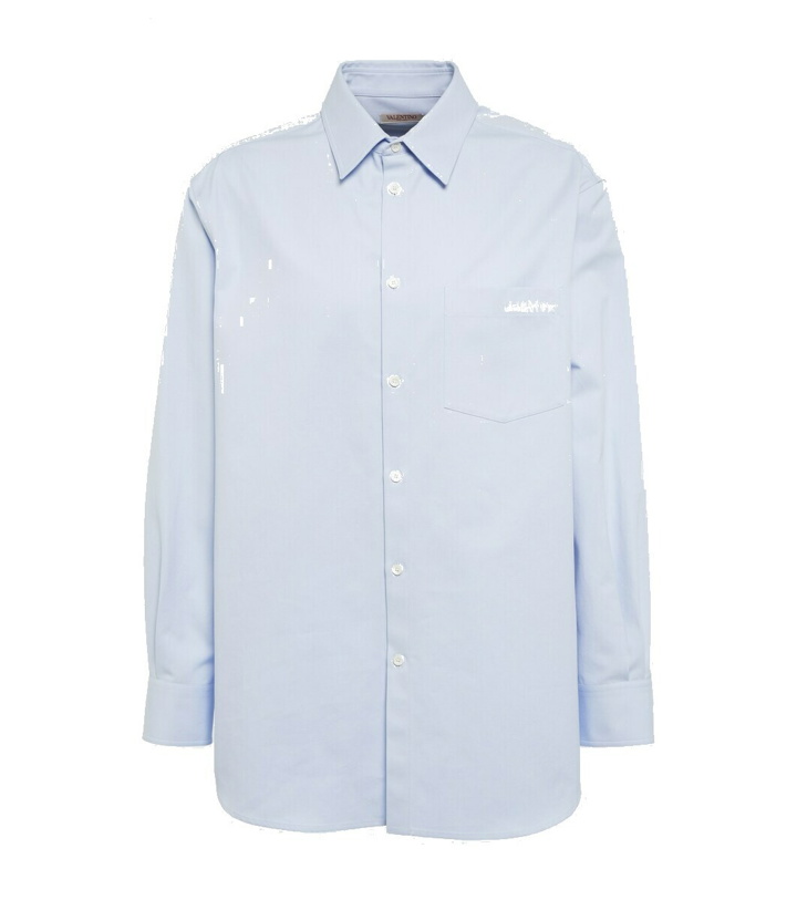 Photo: Valentino Logo cotton-blend Oxford shirt
