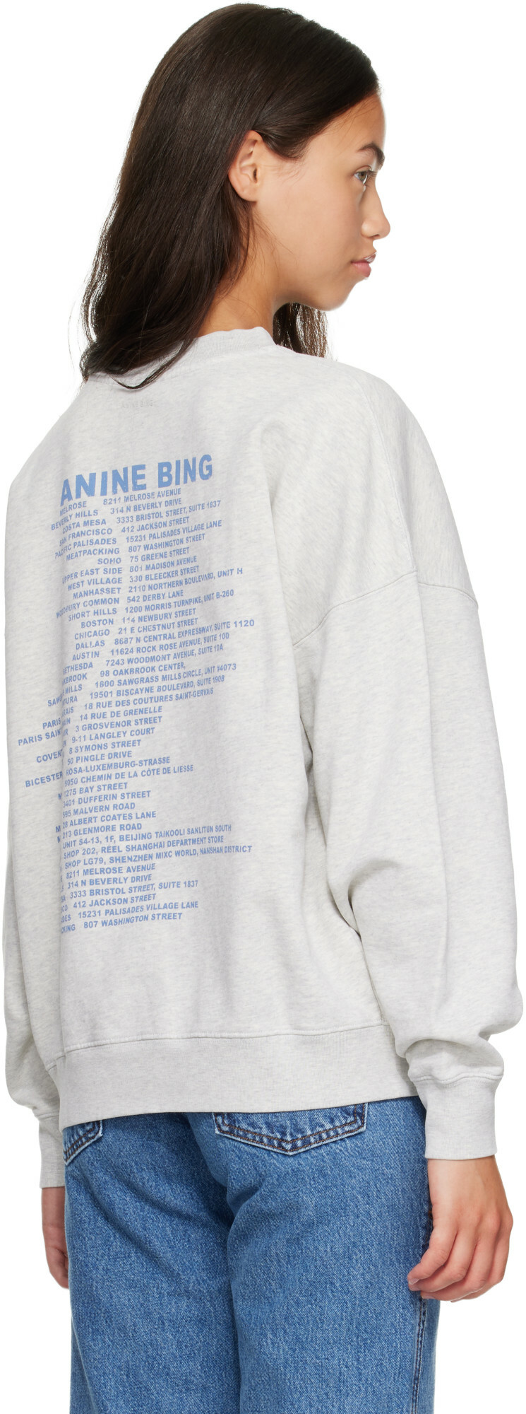 ANINE BING Gray Miles Waves Sweatshirt