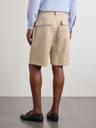 Ralph Lauren Purple label - Straight-Leg Silk-Twill Shorts - Neutrals