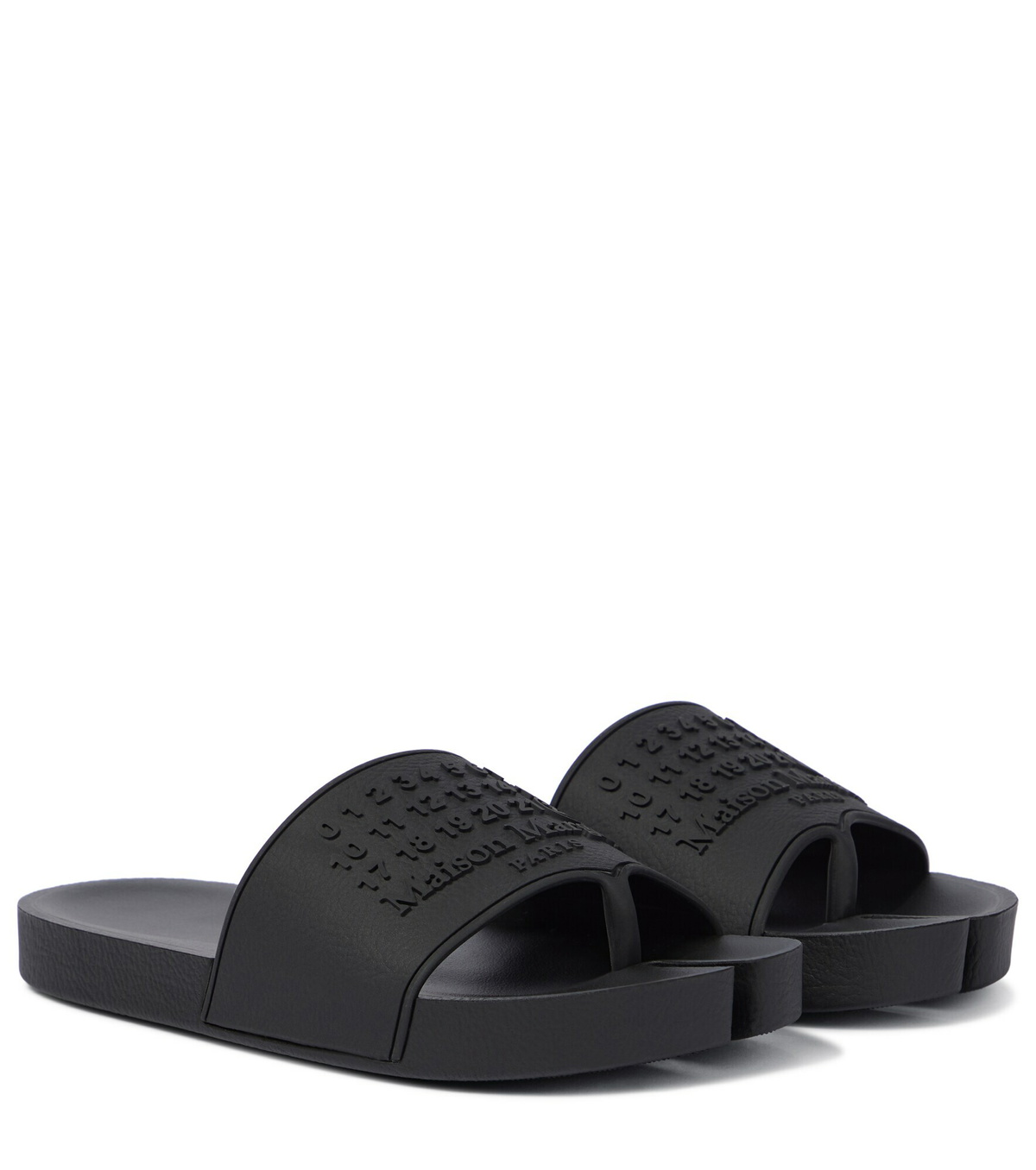 サンダル・ミュール MAISON MARGIELA Lace Up Pool Slides in Black Maison Margiela lace-up Pool Slides | Black | FARFETCH