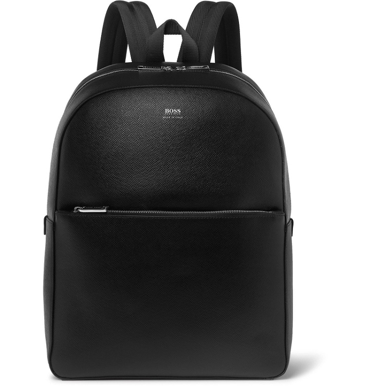 Photo: Hugo Boss - Full-Grain Leather Backpack - Black