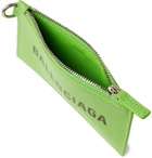 Balenciaga - Logo-Print Leather Cardholder - Green