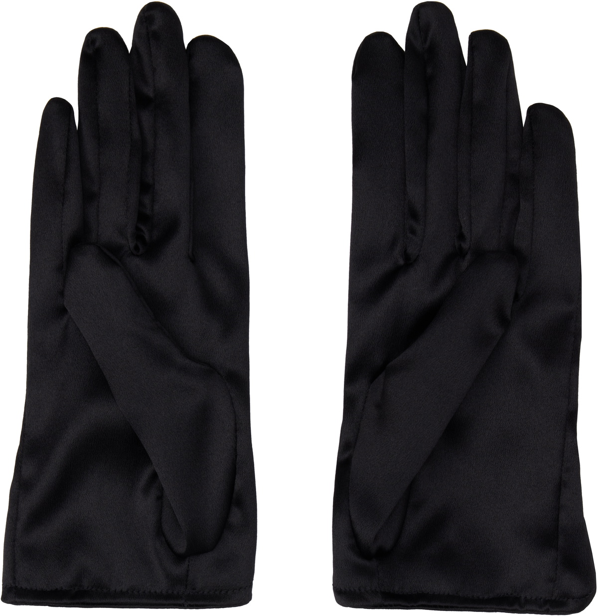 Dolce&Gabbana Black Short Silk Satin Gloves
