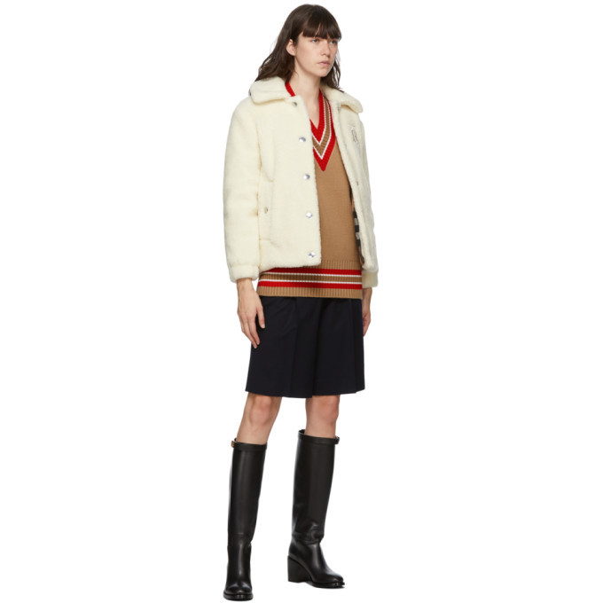 Burberry Off-White Wool Fleece Wishaw Jacket Burberry
