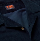 The Workers Club - Camp-Collar Garment-Dyed Cotton-Corduroy Overshirt - Blue