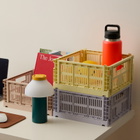 HAY Medium Square Recycled Colour Crate in Light Yellow 