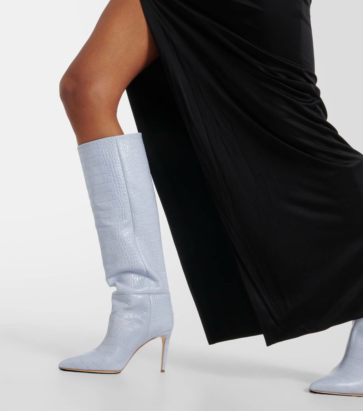Paris Texas Croc-effect leather knee-high boots Paris Texas