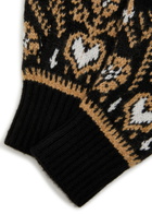 Khaite Christel Fair Isle Cashmere Mittens - Black - One Size