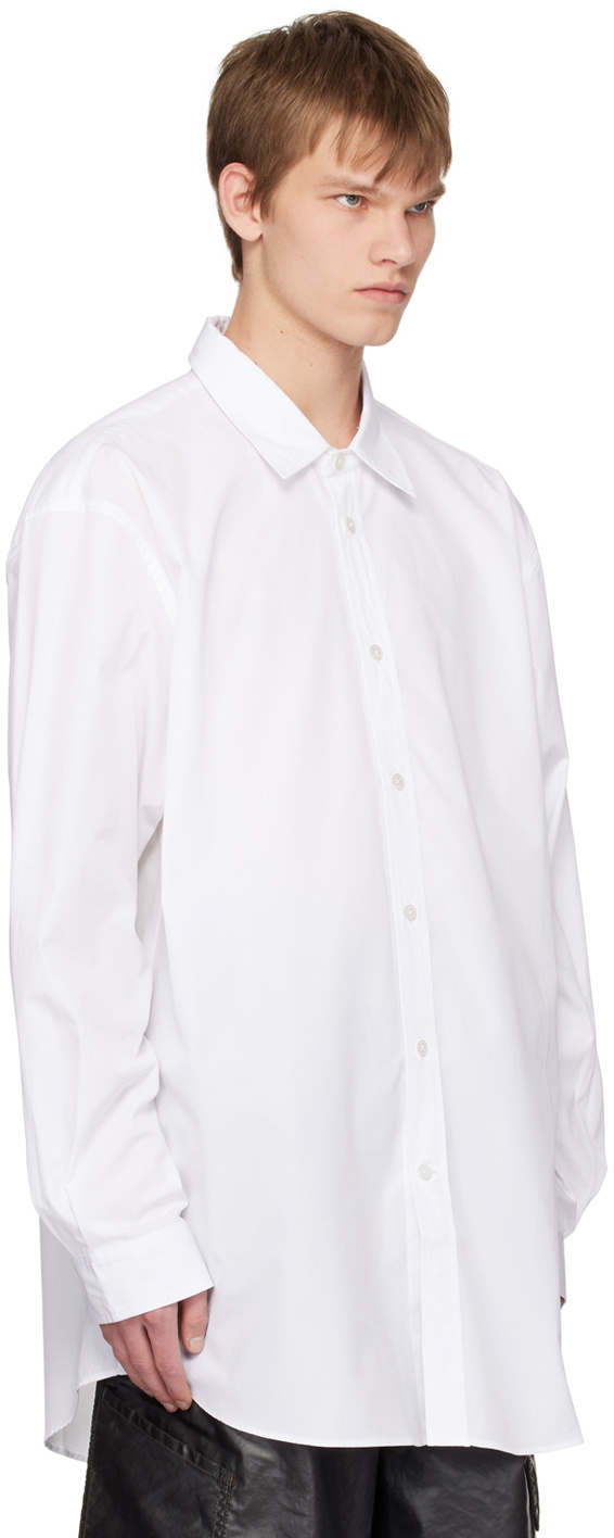 Hed Mayner White Open Back Shirt